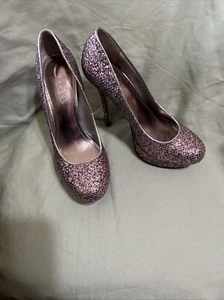 Bakers 5 Zoll hohe Stiletto rosa gold glitzerfarbene Damenschuhe Größe 6 1/2 M - Bild 1 von 8