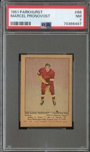 1951-52 PARKHURST #68 MARCEL PRONOVOST PSA 7 (RC) RED WINGS HOF NICELY C *CC0106 - Foto 1 di 2