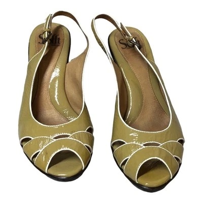 Zapatos de vestir de charol con punta abierta con tacones con cordones suaves para mujer Foto 1 de 4