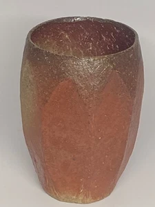 Small Brown Vase w/ Octagonal Sides, 5" Tall - Picture 1 of 7