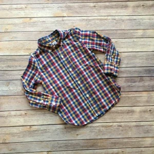 Gap Boys Plaid Button-Down Shirt, Long-Sleeve, Collared, XS (4-5Y) - Picture 1 of 4