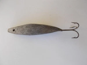 Antique Fish Shaped Cod Fishing Jig 8" Long 2 Pounds Unusually Large Lead Lure - Picture 1 of 5