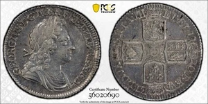 1720 GREAT BRITAIN Silver SHILLING PCGS Genuine - AU Details (92 - Cleaned) S-36 - Picture 1 of 1
