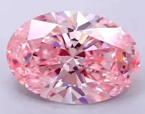 1.5Ct Lab Grown CVD Diamond Fancy Vivid Pink Color Oval Cut VS1 IGI Certified R7 - Picture 1 of 5