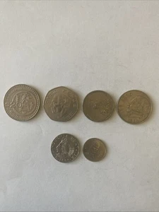 6 Mexico Coins-1980: 20, 10, 5 and 1 Pesos, 50 and 20 Centavos-Circulated - Picture 1 of 9