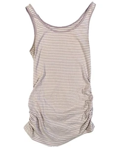 Old Navy Maternity Shirt Womens S Tank Top Fitted Mauve Pink Stripes Fast Ship - Picture 1 of 7
