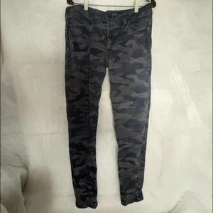 Democracy Hose Damen 12 Camouflage Ab Solution Skinny Stretch Reißverschlusstasche grün grau - Bild 1 von 15