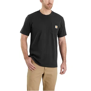 NWT CARHARTT Medium Men's S/S Loose Fit Heavyweight Pocket Tee Black - Picture 1 of 7