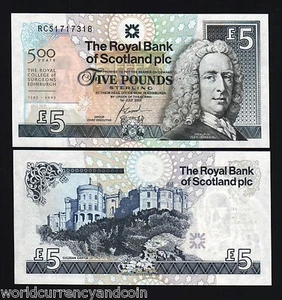SCOTLAND 5 POUNDS P-364 2005 COMMEMORATIVE UNC ROYAL COLLEGE SURGEONS MONEY NOTE - Picture 1 of 3