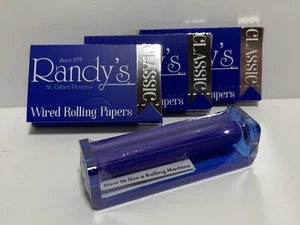 4 PC RANDY'S BUNDLE 3 PACKS of 1 1/4 CLASSIC Wired PAPERS + 79MM ROLLING MACHINE - Picture 1 of 1