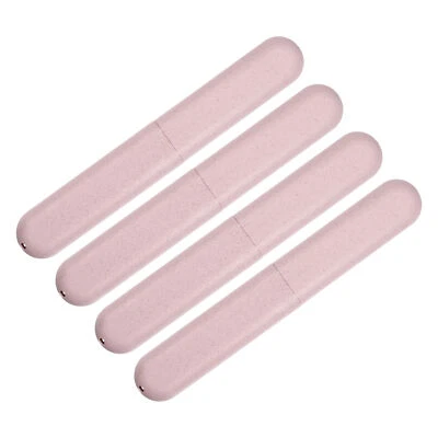 4pcs Traveling Toothbrush Holders Case for Travel Pink 8.07''x1.22''x0.83'' - Image 1 of 4