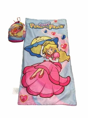 Rare Nintendo Super Mario PRINCESS PEACH Kid Sleeping Bag and Carry Bag/Backpack - Image 1 of 4