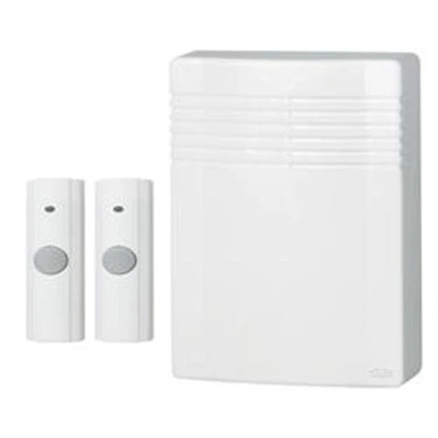 Broan-Nutone LA542WH Front & Back Wireless Door Chime Kit with 2 Pushbuttons Cover