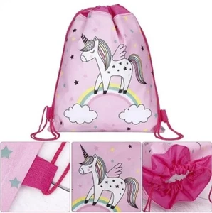 Children waterproof unicorn pattern Drawstring backpack Bag for school or beach  - Picture 1 of 3