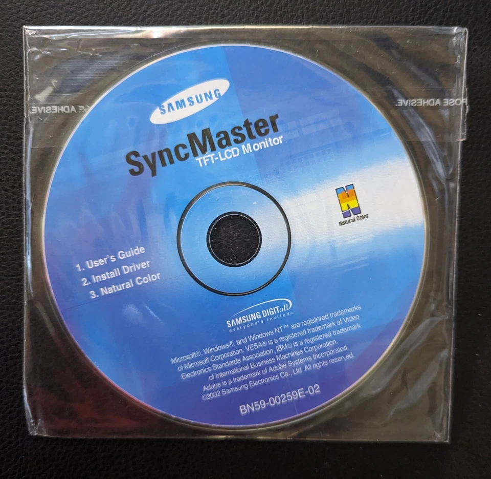 Samsung SyncMaster User's Guide/Install Driver for TFT-LCD Monitor - DISC ONLY - Image 1 of 1