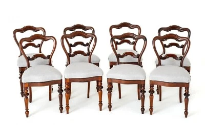 Juego de sillas de comedor victorianas respaldo globo 1850 Foto 1 de 4