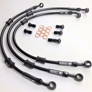 HONDA VTR1000 FIRESTORM 1997-00 VENHILL F&R braided brake lines hoses RACE - Picture 1 of 4