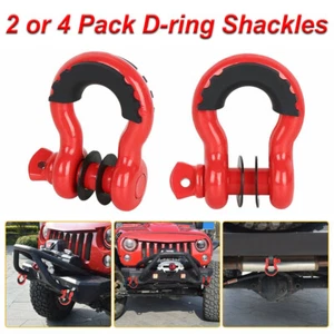 3/4'' D-Ring Shackles with 7/8'' Safety Pin Heavy Duty Tow Set For Offroad SUV - Picture 1 of 10
