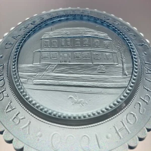 Wareham Massachusetts Tobey Homestead Hospital Library Pairpoint Glass Cup Plate - Picture 1 of 9