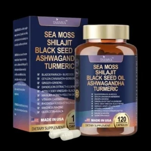 Tarmya’s 25-in-1 Sea Moss Black Seed Oil Ashwagandha Ginger Shilajit Supplements - Picture 1 of 5