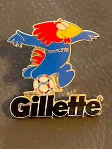 FRANCE 1998  WORLD CUP SOCCER  - GILLETTE MASCOT PIN - Picture 1 of 1