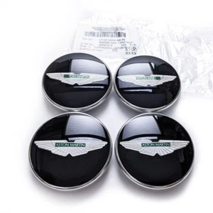 Aston Martin V8 Rapide Virage Green Wings Black Wheel Center Cap Kit OEM - Picture 1 of 4