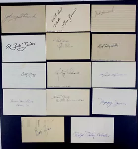 1940's Baseball Greats Signed INDEX CARDS Lot 14 Vintage Period Gus Zernial MLB - Picture 1 of 4