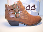 MUDD Wallflower Womens Shoes Ankle Boots SIZE 5  Cognac Brown Multi Buckle NEW