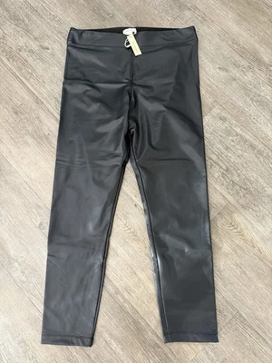 NWT Max Studio Faux Leather Stretch Leggings Pants High Rise Black Size XL - Image 1 of 4