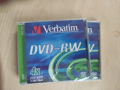 Verbatim DVD-RW, 4,7 GB Data, 120 Mins Video, 4x certified OVP 2Stück - Bild 1 von 2