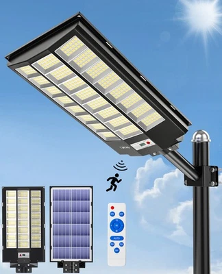 JAYNLT Solar Lights Outdoor Dusk To Dawn Motion Sensor High Powered Solar Street Lamps