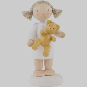 Engel mit Teddybär 6113- Flachshaarengel - FLADE Erzgebirge NEU & OVP - Picture 1 of 1