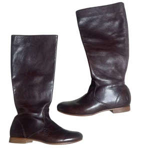 FRYE Jillian Reitstiefel zum Überziehen Leder seitlicher Reißverschluss dunkelbraun Größe 5,5 B Damen - Bild 1 von 13