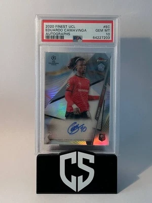 2020-21 Topps Finest UEFA Eduardo Camavinga Refractor Auto Rookie RC - PSA 10 - Image 1 of 2
