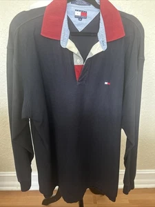 Vintage Tommy Hilfiger Longsleeve Rugby Polo Shirt XL - Picture 1 of 3