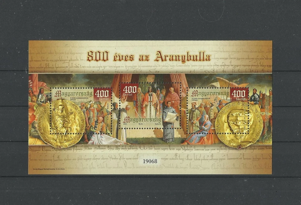 U 1186.Hungría 2022.EL TORO DE ORO TIENE 800 AÑOS BL MNH Foto 1 de 1