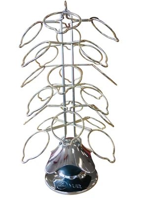 Keurig 24 Coffee Pod Rack Vue Revolving Carousel Stand Display Lazy Susan Chrome - Image 1 of 4