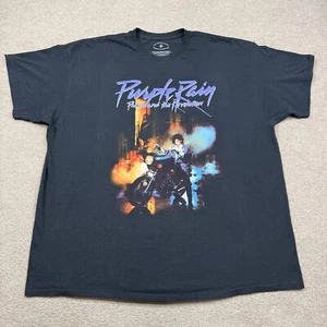 Prince Men's Shirt Size 2XL Black Short Sleeve Crew Neck Purple Rain Graphic Tee - Picture 1 of 7