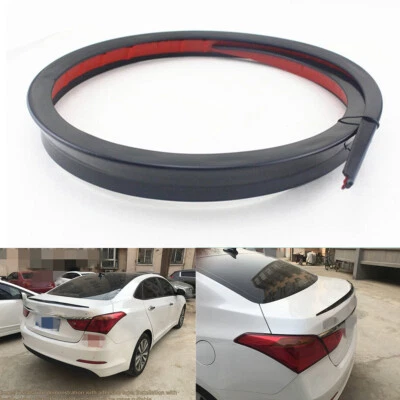 Black PU Car Rear Window Top Roof Lip Decor Spoiler Wing Trim Accessories - Image 1 of 4