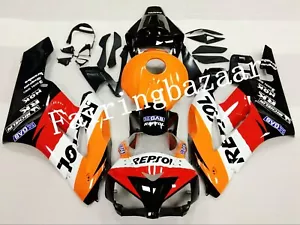 Fit for 2004 2005 CBR1000RR REPSOL Orange Black Red ABS Injection Fairing Kit - Foto 1 di 6