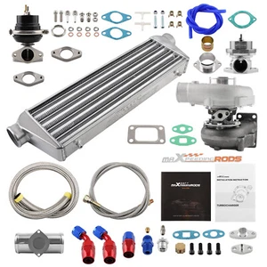 T3 T4 T04E Universal Turbo charger Kit +Wastegate+Intercooler for 1.5-3.0L - Picture 1 of 11