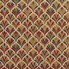 Flux Ecru Red Geometric Tapestry Woven Pattern Upholstery Fabric by the Yard