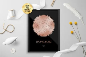 Personalised Custom FOIL STAR MAP, constellation night sky map - Picture 1 of 8