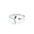 925 Sterling Silver Solid Ring Exquisite Whale Tail Plain Band Ring Adjustable