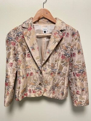 Blazer vintage Cache para mujer talla 4 tapiz floral inspirado en Asia hada romántica Foto 1 de 4