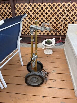 Vintage Aluminum Convoy Bag Master Deluxe Golf Cart Bag Caddy Push Pull Cart USA - Image 1 of 4