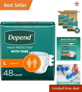 Unisex Incontinence Protection with Tabs - Large - Maximum Absorbency - 48 Count - Picture 1 of 12