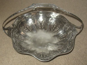 Antique 8.75" diam. Watson & Newell Sterling Silver Dish Basket Floral 6901 272g - Picture 1 of 5