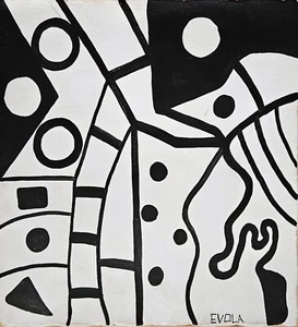 Julius Evola Signed Rare Italian Abstract Oil Painting on Canvas Modern Art - Picture 1 of 4