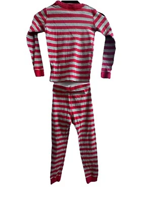 Juego de pijama a juego Hanna Andersson 100 % algodón a rayas gris y blanco talla 6/7 Foto 1 de 4